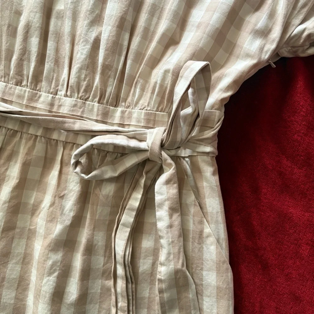 Anthrooplogie HD in Paris Ribboned Poplin Ginham Dress Size 10 - Picture 5 of 10